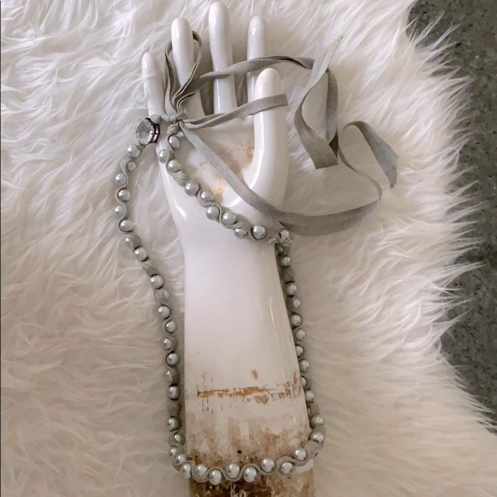 Vintage Lee Angel Gray Pearl Necklace
